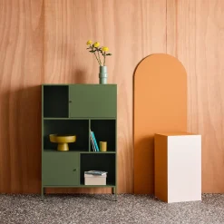 Credenza industriale in metallo con 6 scomparti