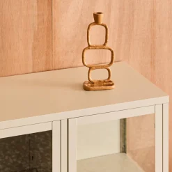 Credenza industriale in metallo e vetro temperato 3 ante, 100cm