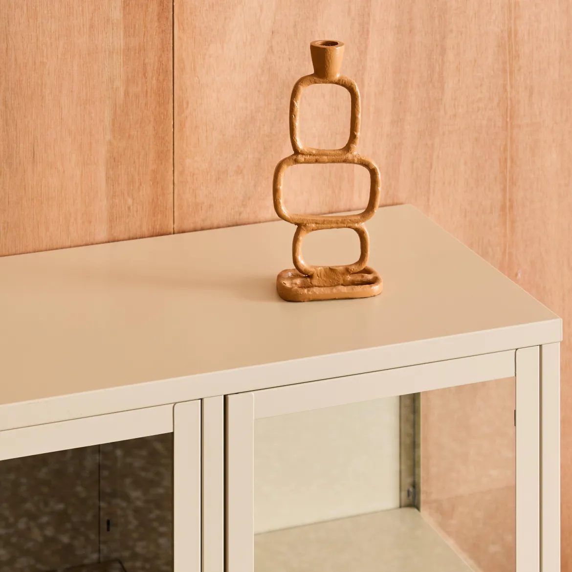 Credenza industriale in metallo e vetro temperato 3 ante, 100cm