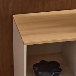 Credenza in metallo e decorazione in legno 1 anta, 80cm