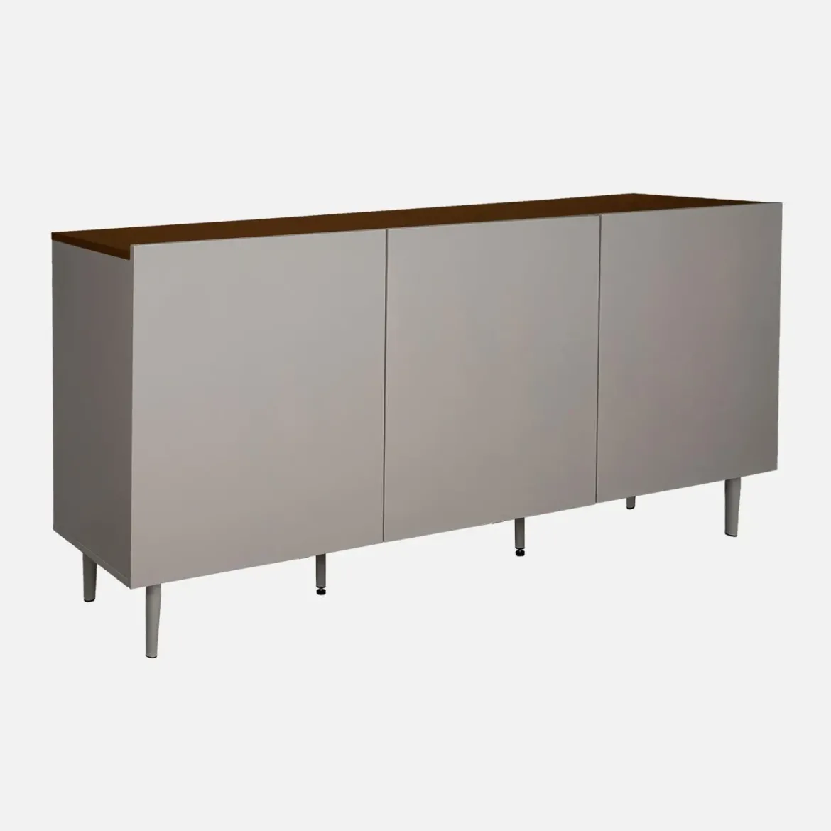Credenza in metallo e decorazione in legno 3 ante, 150cm