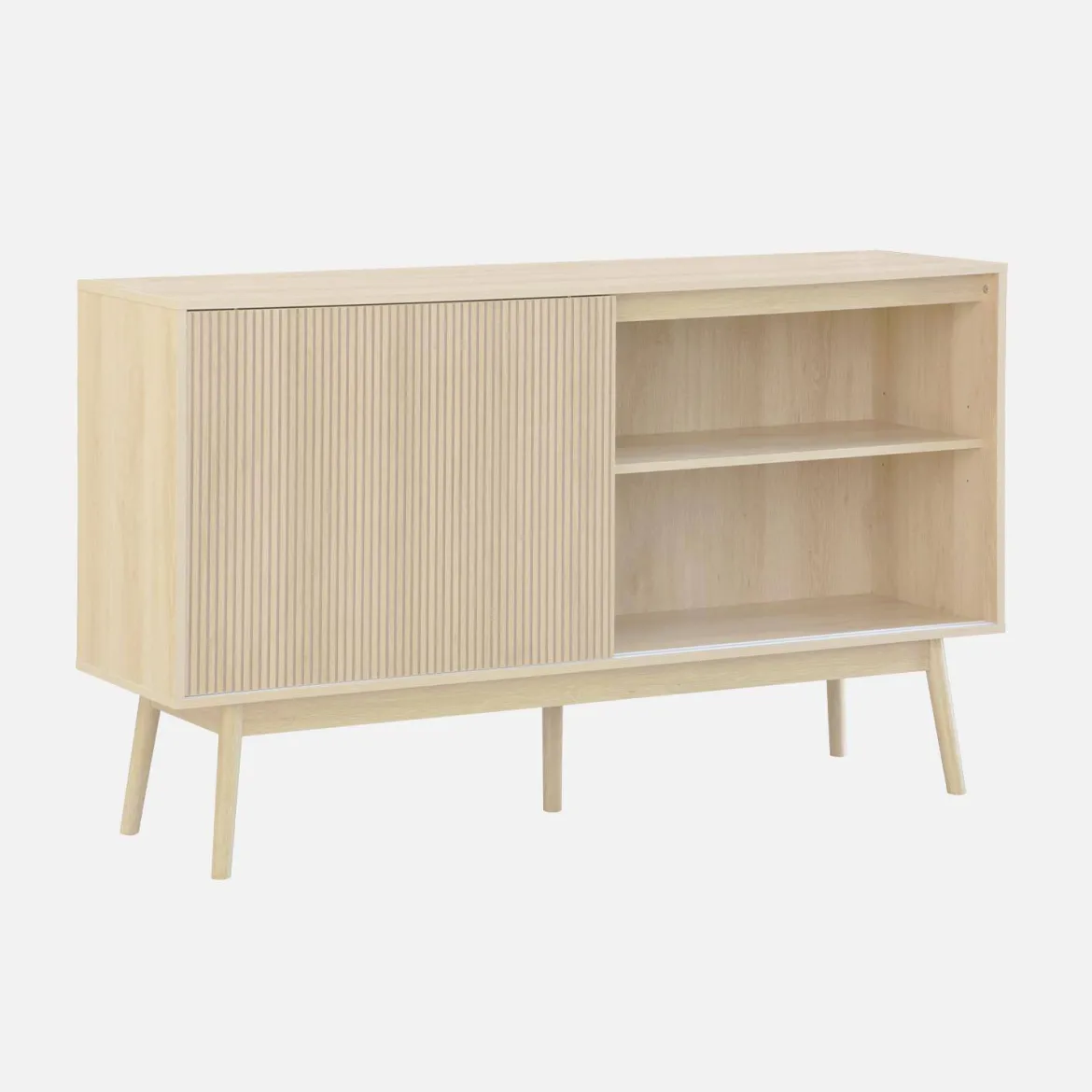 Credenza scandinava a 2 ante effetto legno, 150cm