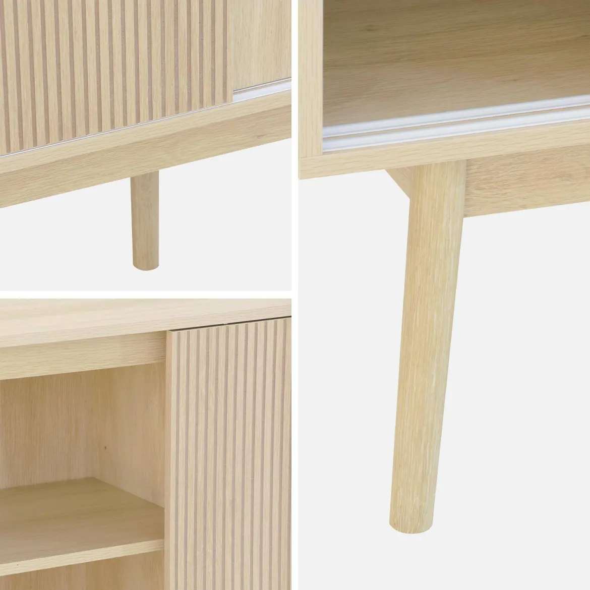 Credenza scandinava a 2 ante effetto legno, 150cm