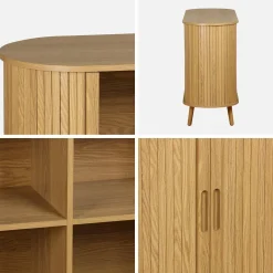 Credenza scandinava a 2 ante scorrevoli, 120cm