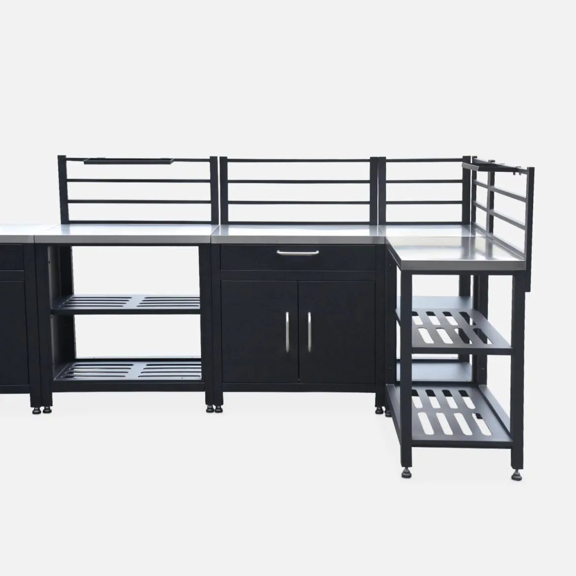 Cucina da esterno, 7 moduli e barbecue a gas, 4 bruciatori