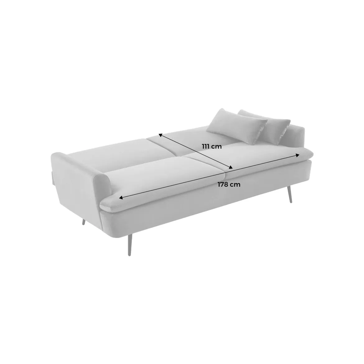 Divano letto in bouclé, 2–3 posti