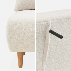 Divano letto in tessuto bouclé, 2 posti