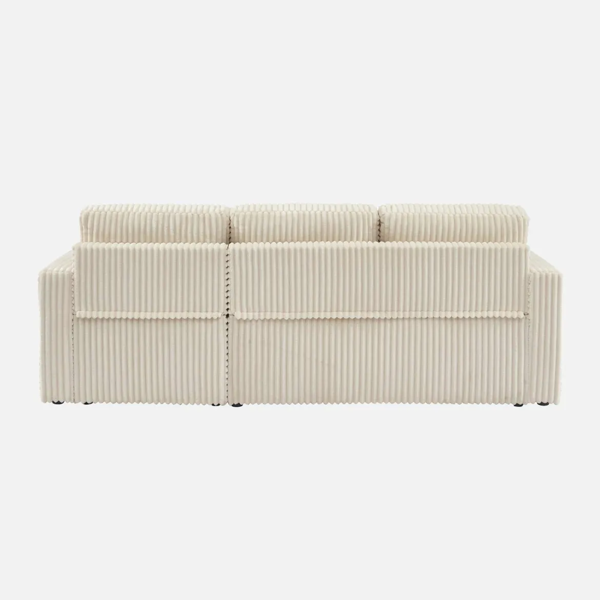 Divano letto reversibile effetto pelliccia a coste, 3 posti