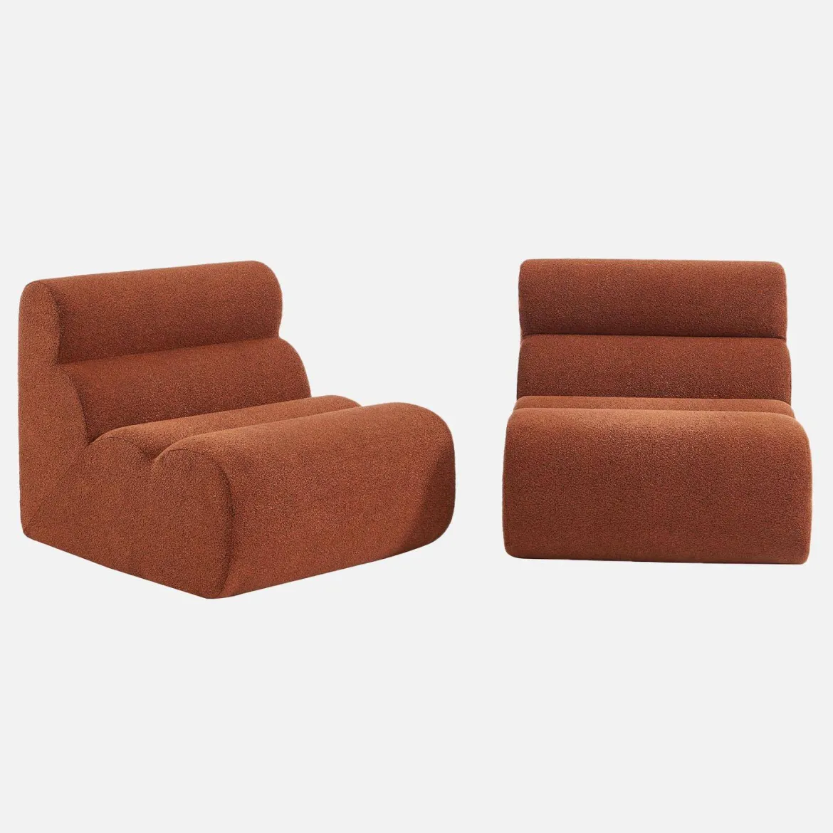 Divano modulare bouclé, 2 posti