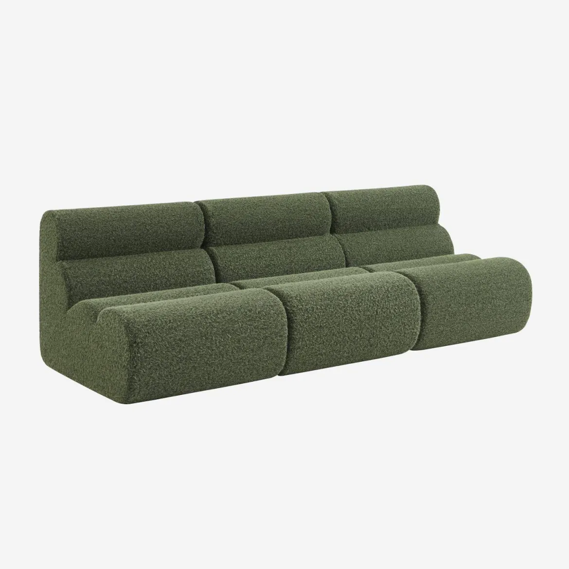 Divano modulare effetto alpaca, 3 posti