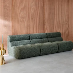 Divano modulare effetto alpaca, 3 posti