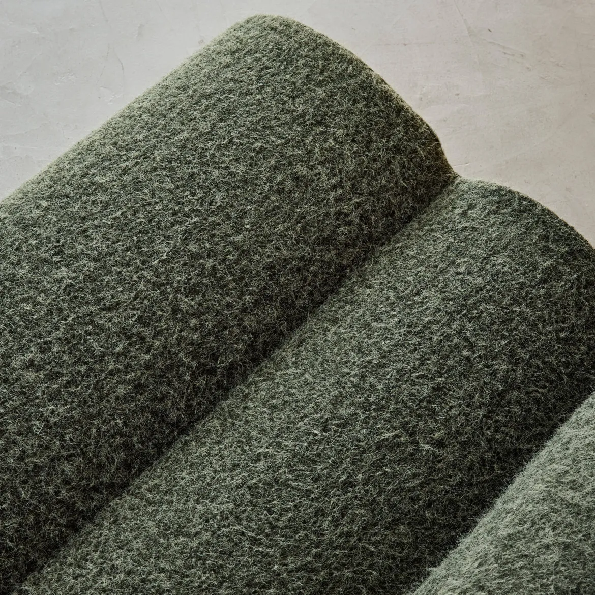 Divano modulare tessuto effetto alpaca, 2 posti