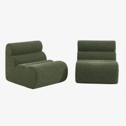 Divano modulare tessuto effetto alpaca, 2 posti