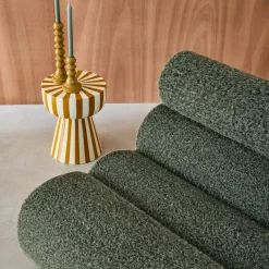 Divano modulare tessuto effetto alpaca, 2 posti