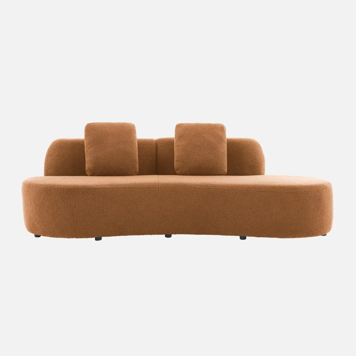 Divano virgola organico in bouclé, 3 posti