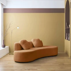 Divano virgola organico in bouclé, 3 posti
