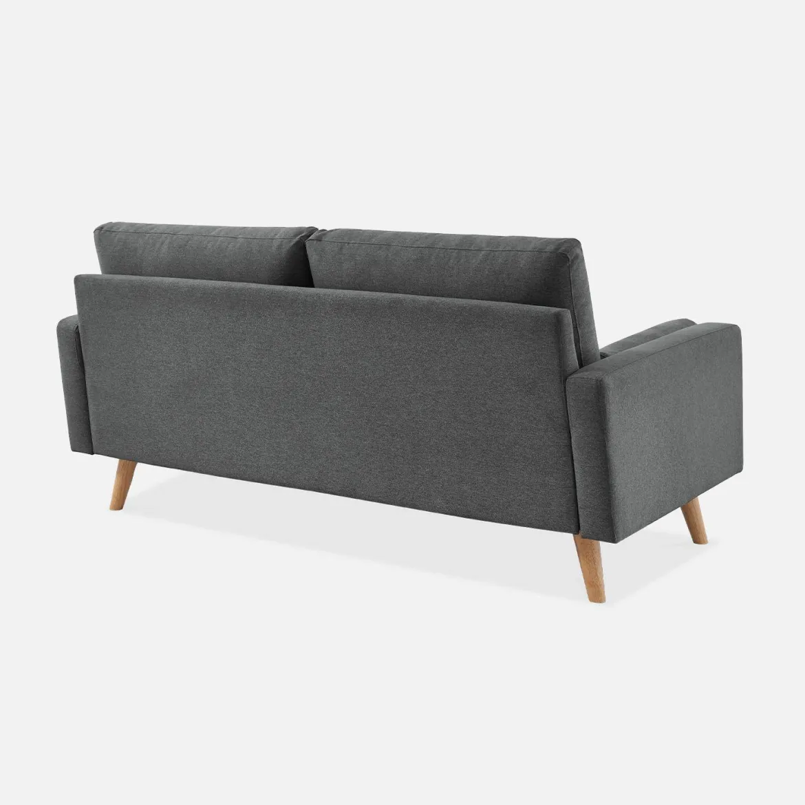 Divano in stile scandinavo in tessuto semplice, 3 posti