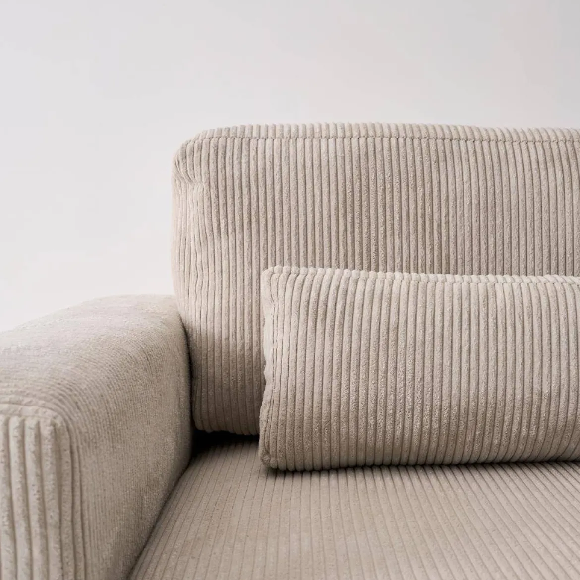 Divano letto angolare reversibile con contenitore in velluto a coste, da 3 a 5 posti