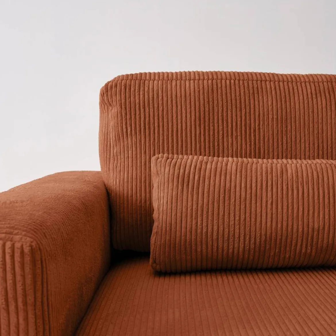 Divano letto angolare reversibile con contenitore in velluto a coste, da 3 a 5 posti