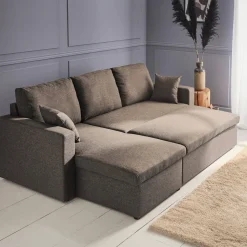 Divano letto angolare reversibile con contenitore, 3 posti