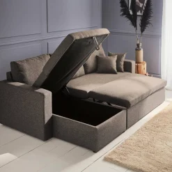Divano letto angolare reversibile con contenitore, 3 posti