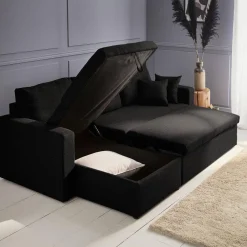 Divano letto angolare reversibile con contenitore, 3 posti