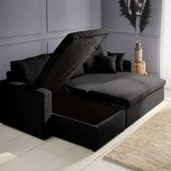 Divano letto angolare reversibile con contenitore, 3 posti