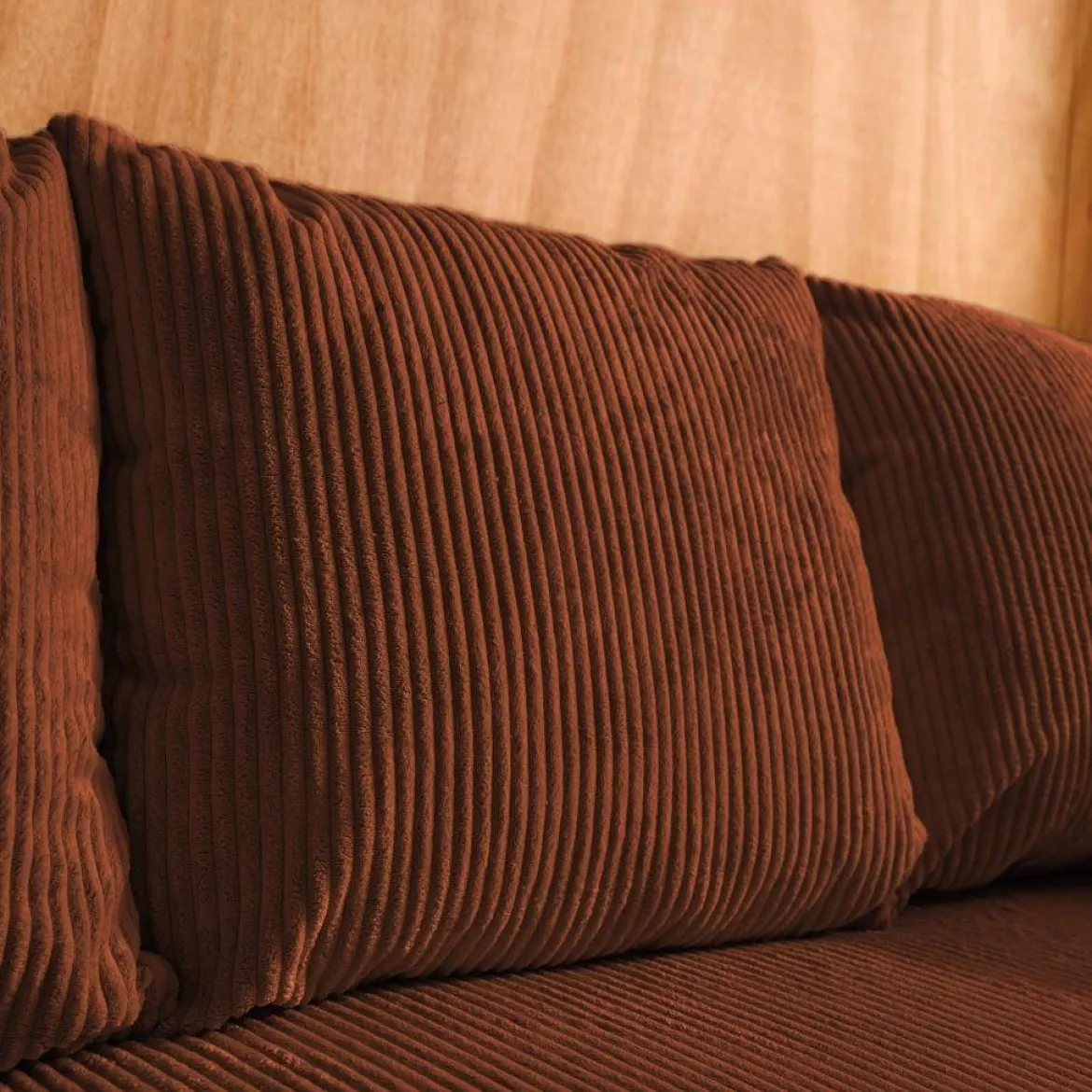 Divano letto angolare reversibile in velluto a coste, 3 posti