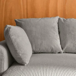 Divano letto angolare reversibile in velluto a coste, 3 posti