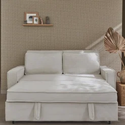 Divano letto in velluto a coste, 2 posti