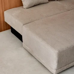Divano letto in velluto a coste, 3 posti