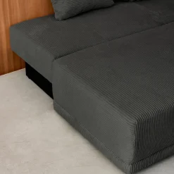 Divano letto in velluto a coste, 3 posti