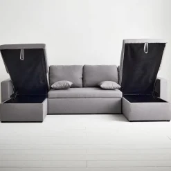 Divano letto panoramico in tessuto, 4 posti