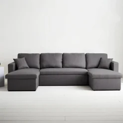 Divano letto panoramico in tessuto, 4 posti