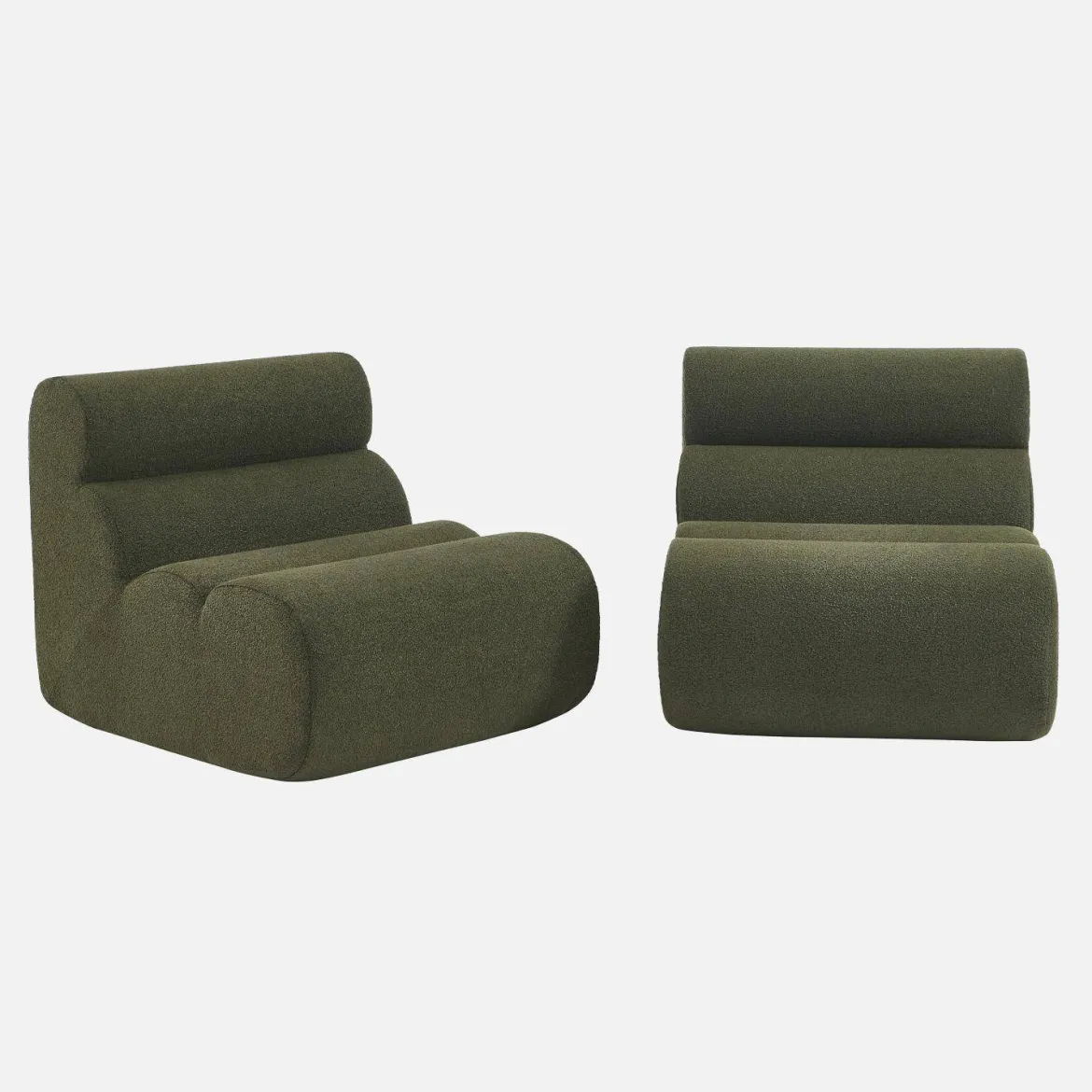 Divano modulare bouclé, 2 posti