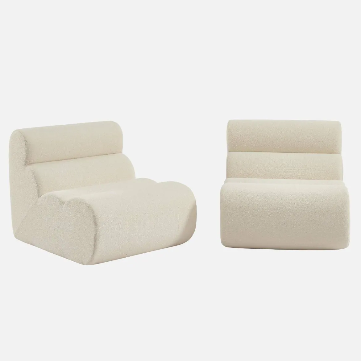 Divano modulare bouclé, 2 posti
