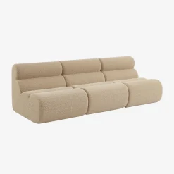 Divano modulare effetto alpaca, 3 posti