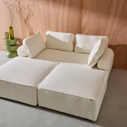 Divano modulare in bouclé, 4 posti