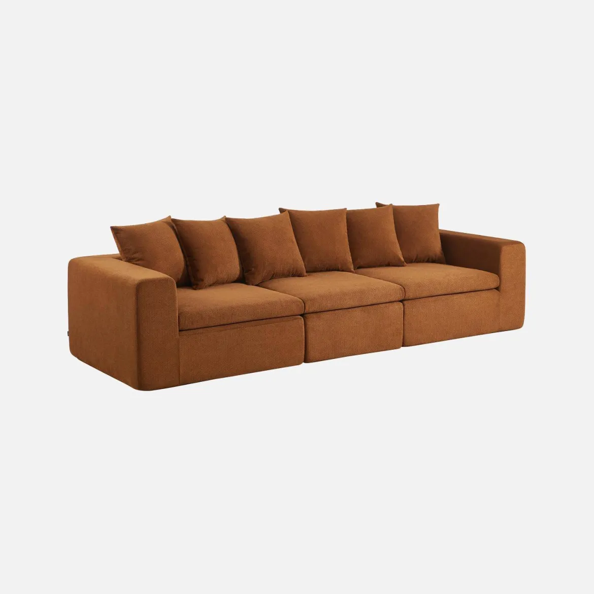 Divano modulare in tessuto ciniglia, 4 posti
