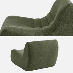 Divano modulare tessuto effetto alpaca, 2 posti