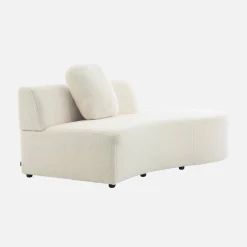 Divano organico a forma di virgola in bouclé, 2–3 posti