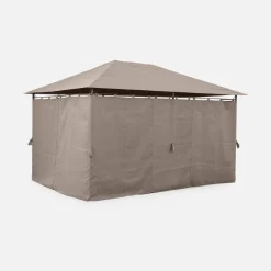 Gazebo da giardino per eventi in alluminio con tende scorrevoli, 3x4m