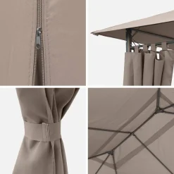 Gazebo da giardino per eventi in alluminio con tende scorrevoli, 3x4m