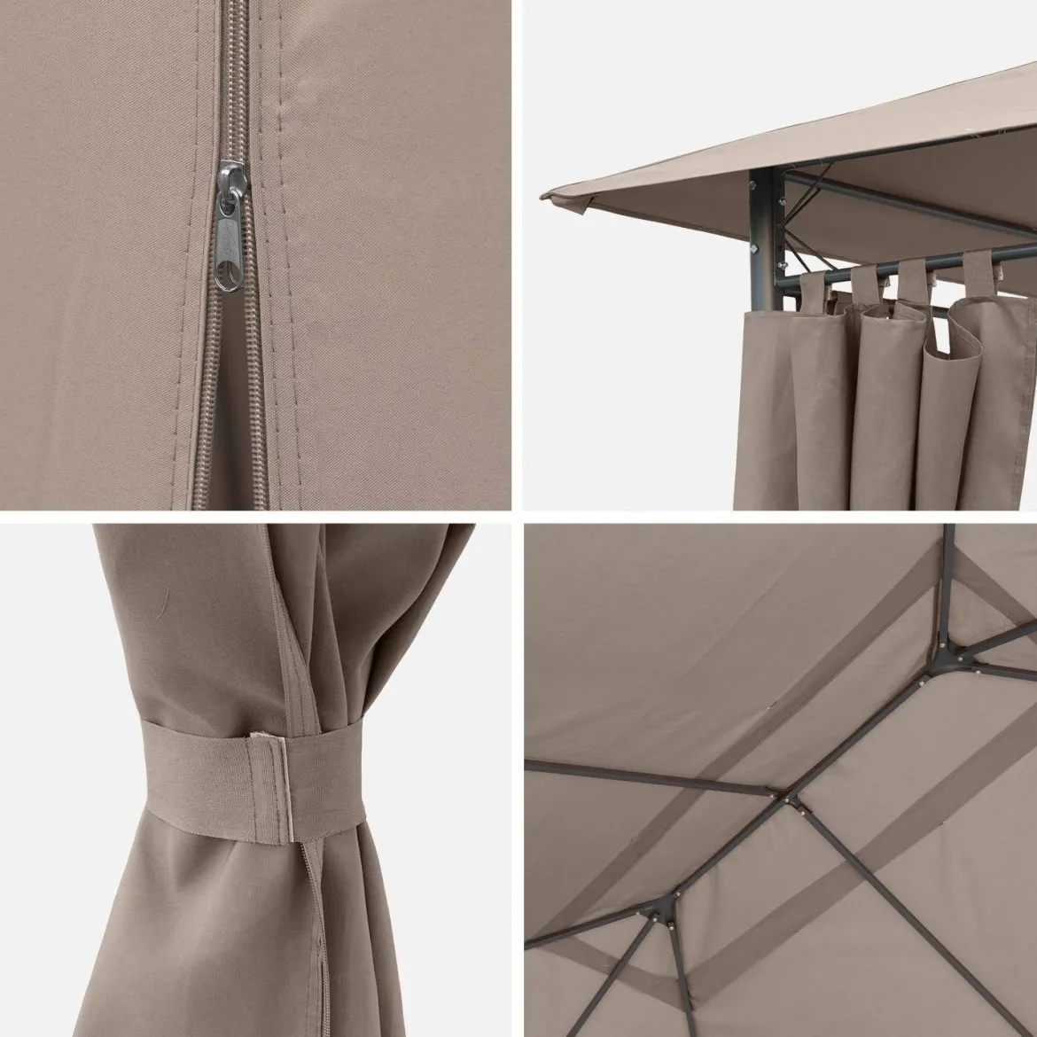 Gazebo da giardino per eventi in alluminio con tende scorrevoli, 3x4m