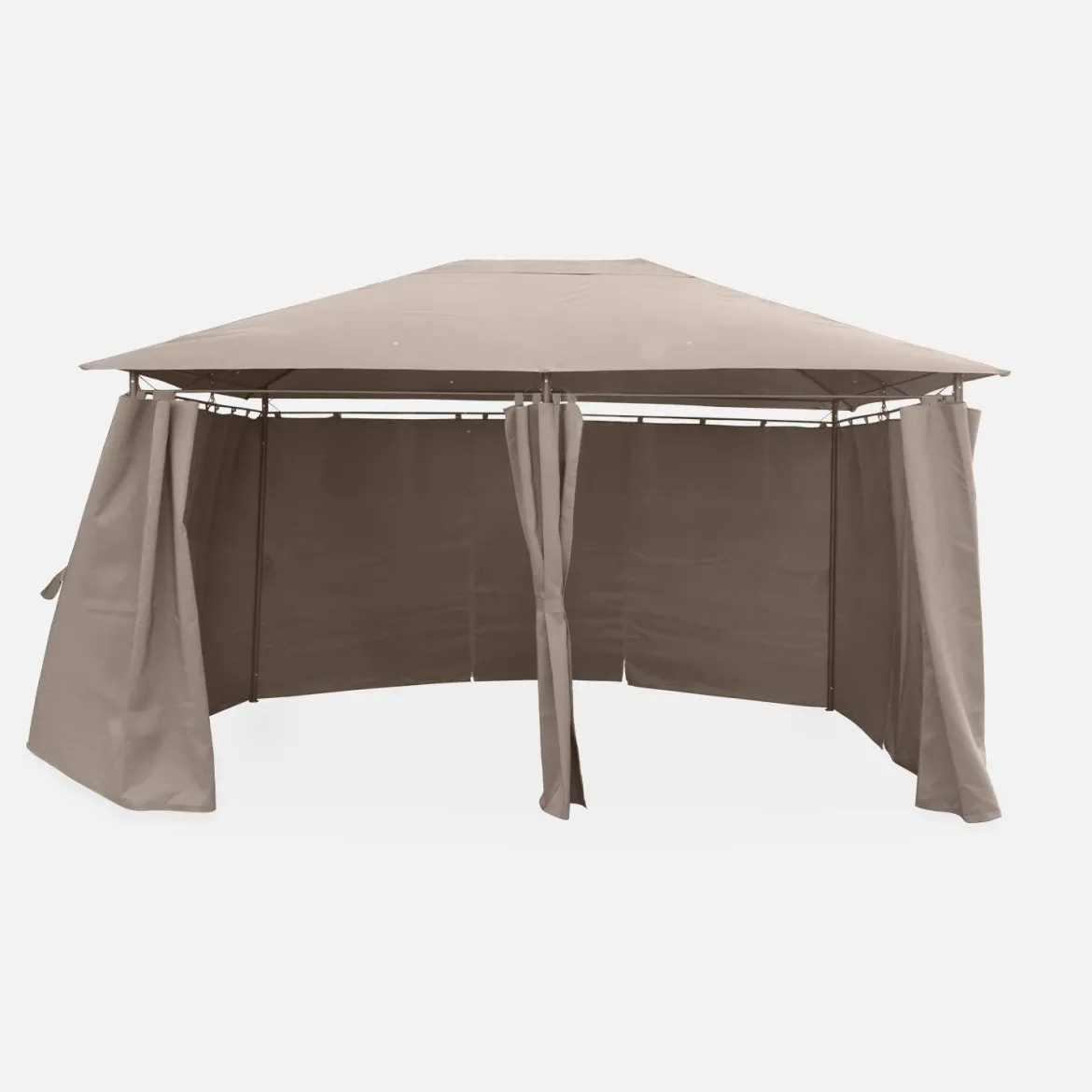 Gazebo da giardino per eventi in alluminio con tende scorrevoli, 3x4m