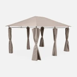 Gazebo da giardino per eventi in alluminio con tende scorrevoli, 3x4m