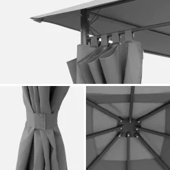 Gazebo da giardino per eventi in alluminio con tende scorrevoli, 3x4m