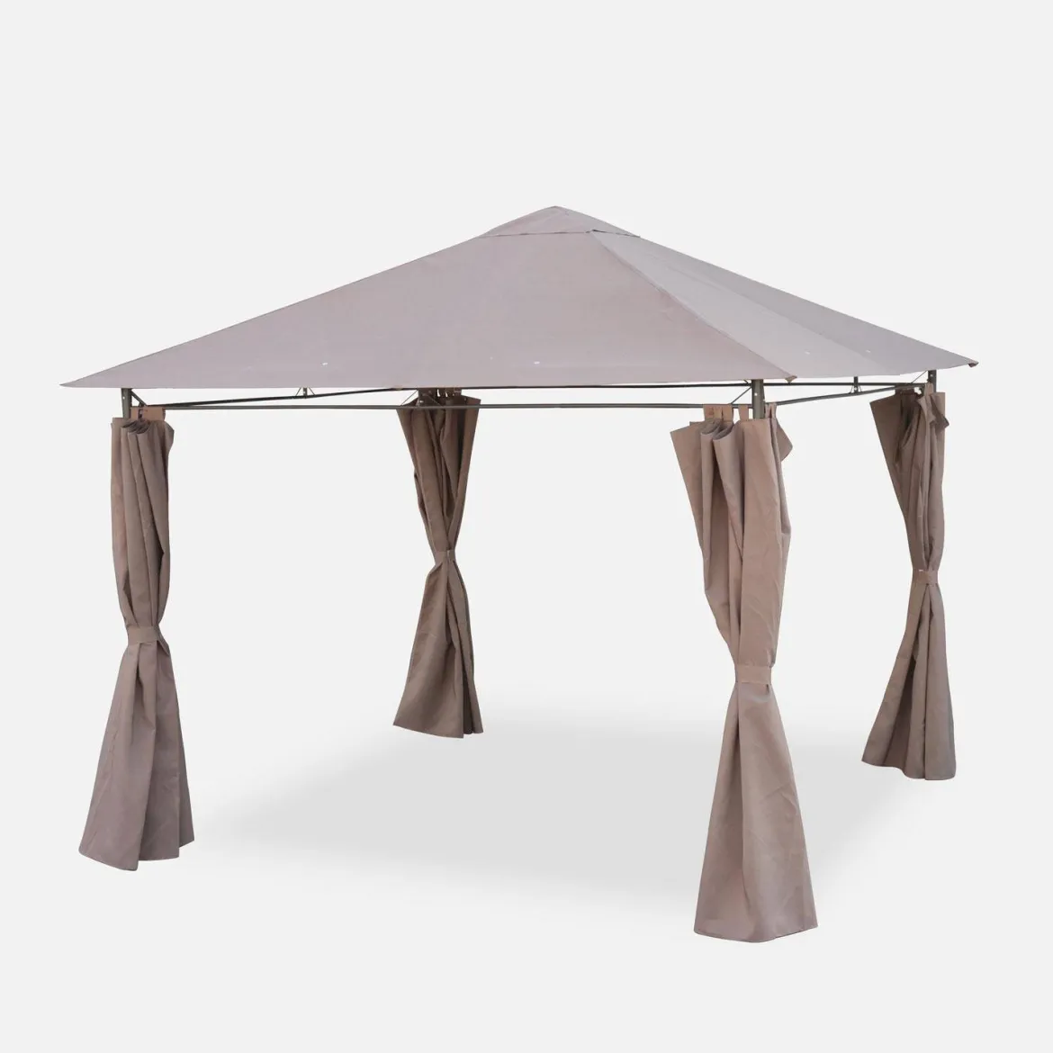Gazebo da giardino 3x3m struttura in alluminio con tende scorrevoli