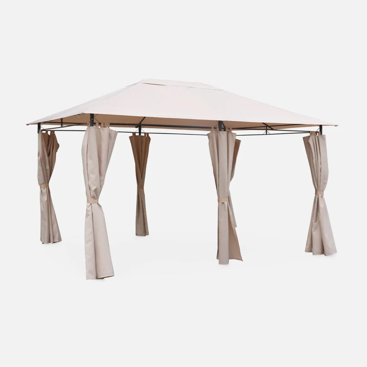 Gazebo da giardino per eventi in alluminio con tende scorrevoli, 3x4m