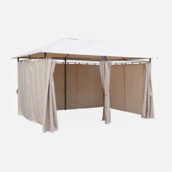 Gazebo da giardino per eventi in alluminio con tende scorrevoli, 3x4m